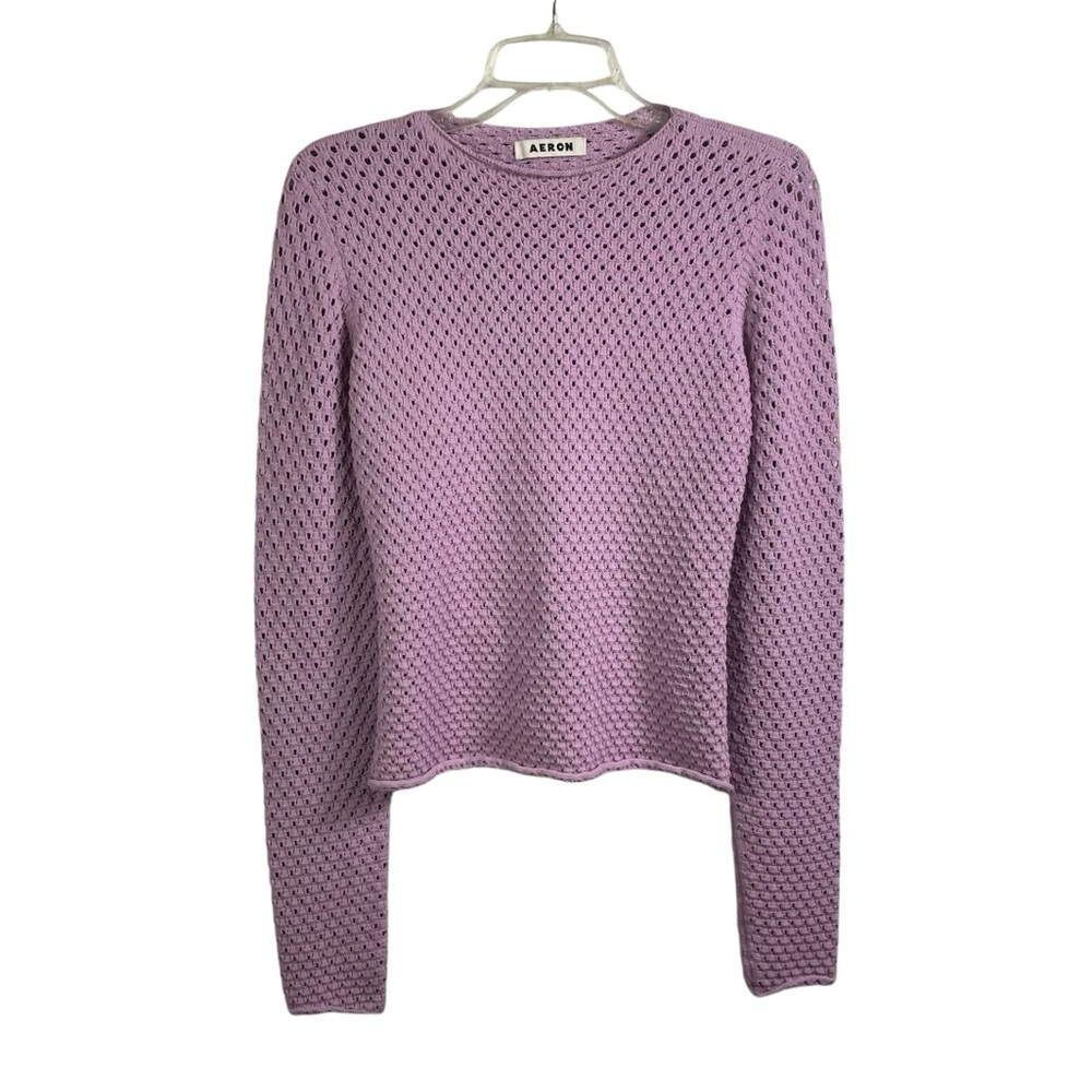 AERON OPENWORK CROCHET SWEATER WITH OPEN BACK